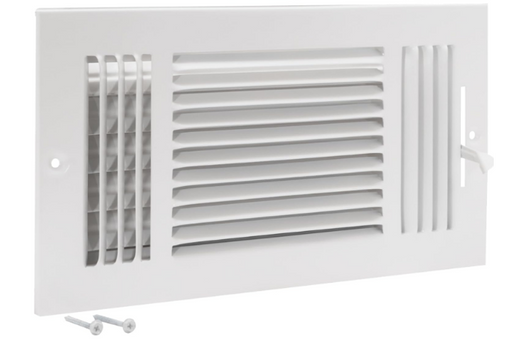 Air Vent Cover 12 x 6 Inch – Three-Way HVAC Register for Wall or Ceiling, Steel Construction, White