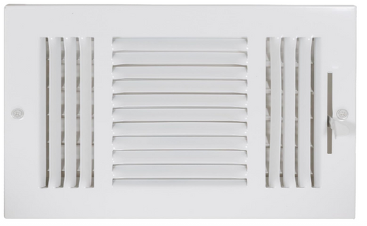 Air Vent Cover 10 x 6 Inch – Three-Way HVAC Register for Wall or Ceiling, Steel Construction, White