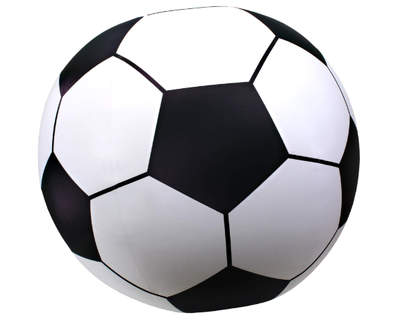 Giant Inflatable Soccer Ball, 2.5 ft Black & White, Premium Raft-Grade Vinyl Outdoor Toy