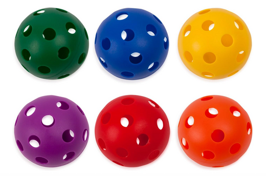 12-Inch Plastic Softballs, Official Size Practice Balls, Assorted Colors, 6-Pack