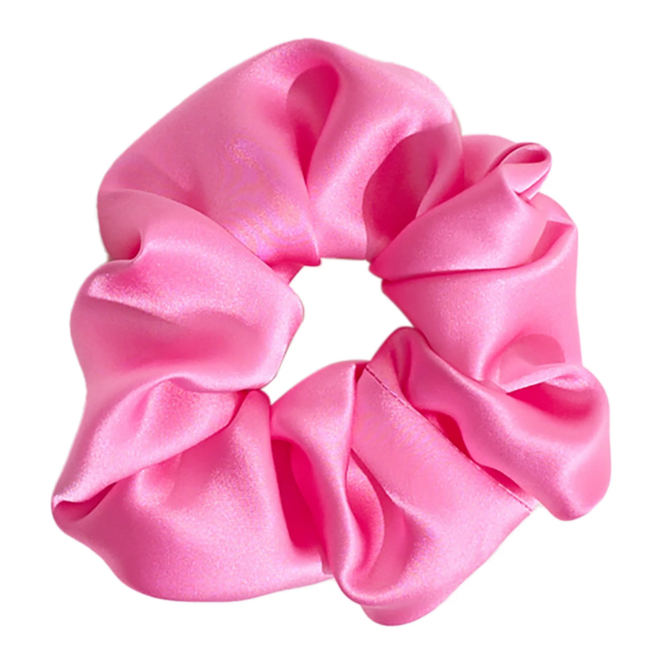 Light Pink Satin Scrunchy – Medium Size Hair Scrunchie for Women & Girls