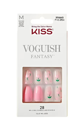 Press-On Nails, Daystar, Pink, Medium Coffin, 28 Count
