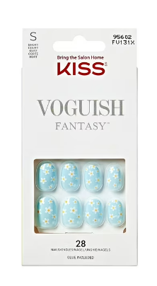 Press-On Nails, Vibey, Blue, Short Oval, 28 Count