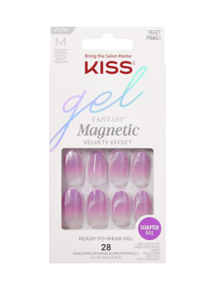 Press-On Nails, DewDance, Purple, Medium Oval, 28 Count