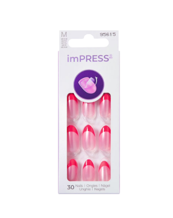 Design Press-On Nails, My Daydreams, Pink, Medium Almond, 30 Count