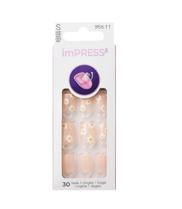 Press-On Nails, Sweet Fantasy, Beige, Short Squoval, 30 Count