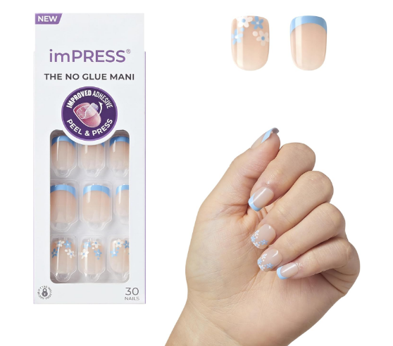Press-On Nails, Snooze’ French, Short Squoval Shape