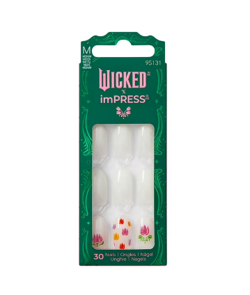 Press-On Nails Beautifical – White Medium Oval Fake Nails, Elegant Natural Look, Easy Apply, 30 Count
