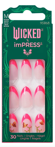 Press-On Nails One Step Manicure – Tulip Harvest, Medium Length Fake Nails, Easy Apply, 30 Count