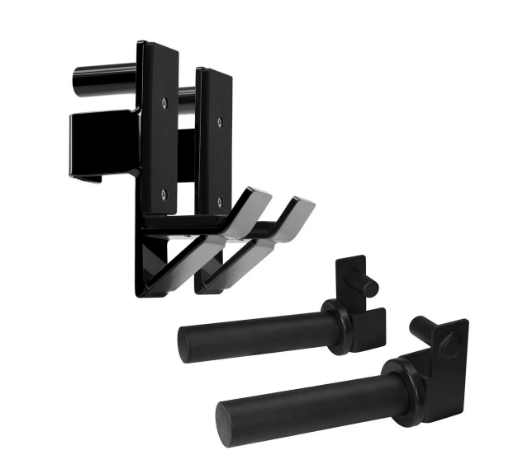 Yes4All 2x2 J-Hook Barbell Power Rack with 2x2 Weight Plate Holder Attachment, Heavy Duty Steel Home Gym Equipment