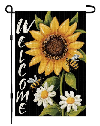Sunflower Garden Flag – Double-Sided Burlap Outdoor Decor, 12 x 18 Inch Summer Yard Flag for Lawn & Patio