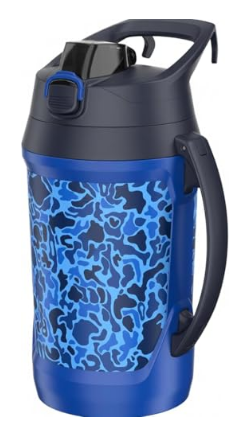 Sports Water Bottle – 64 oz Half Gallon Insulated Jug with Handle, Fence Hook & Leak-Resistant Lid