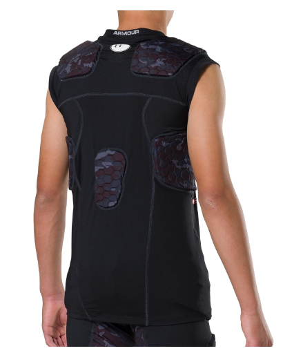 Pro 5-Pad Top Youth Protective Gear – Black Camo, Size M