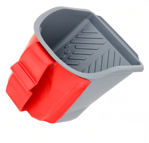 Brush Quart Pail 8619 – Pelican Hand Held Paint Pail, 1 Quart Capacity, Gray & Red