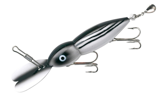 Multi-Hook Fishing Lure, Large Artificial Bait, Black and Silver, 6 Treble Hooks
