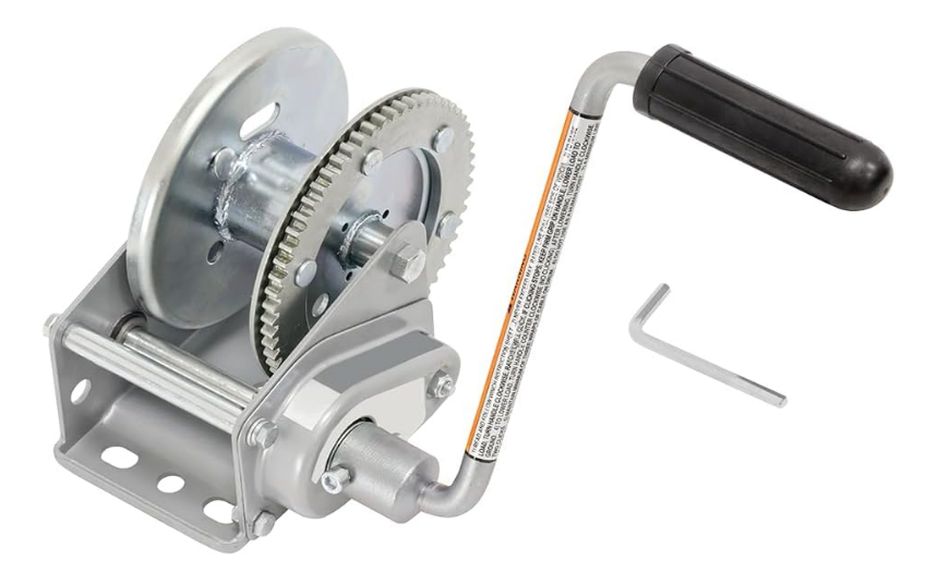 Manual Hand Winch, 1500 lbs Capacity, Heavy-Duty Steel Construction with Gear System