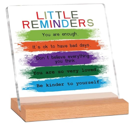 Inspirational Gifts for Women, You Are Loved Acrylic Plaque, Encouragement & Mental Health Cheer Up Gift, Dorm Decor, Teacher & Employee Appreciation, 5.9x5.9 Inches, Multicolor