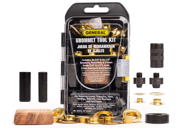 3/8"–1/2" Brass Grommet Kit – Rustproof Eyelets for Tarp Repair, Canvas, Fabric & DIY Projects