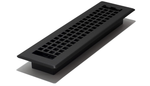 Lattice Floor Register Vent Cover, 2×12 Inch Metal Air Vent Grille, Black Finish