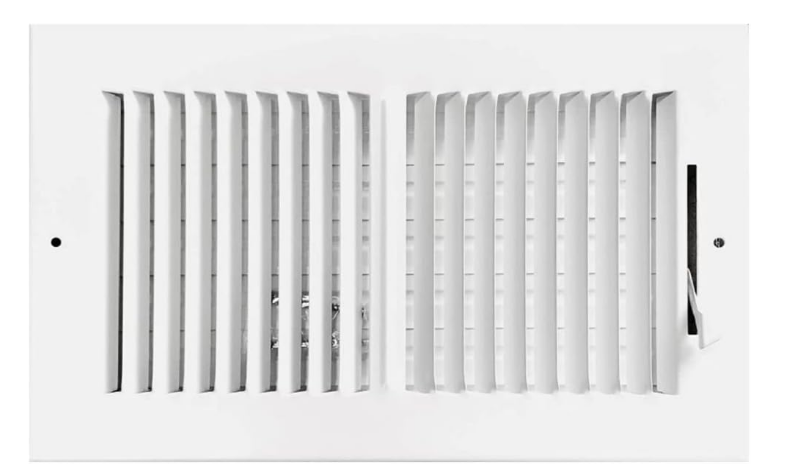 10×6 Inch HVAC Vent Cover, 2-Way Steel Air Supply Register for Wall, Sidewall & Ceiling, White with Screws Included
