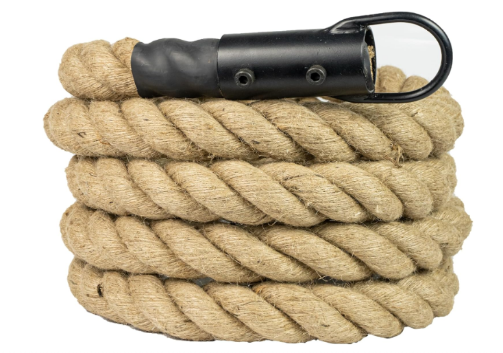 Jute Climbing Rope for Gym & Home Workouts, Exercise Hanging Pull-Up Rope with Anchor for Strength Training