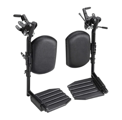 Invacare Wheelchair Legrests, Elevating, Aluminum Footplates, Padded Calf Pads, 1 Pair, T94HAP, Black