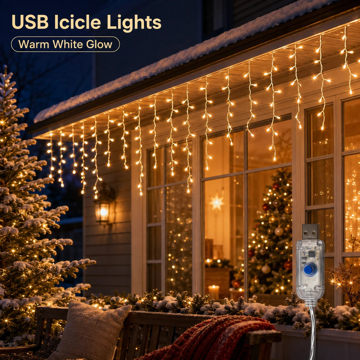 USB Icicle Curtain Light