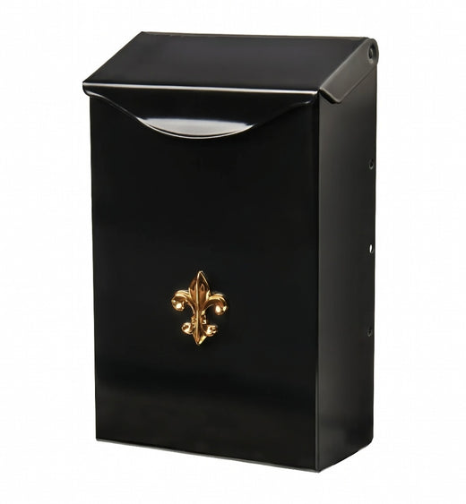 Wall-Mount Mailbox, Galvanized Steel, Small Capacity, Black Finish