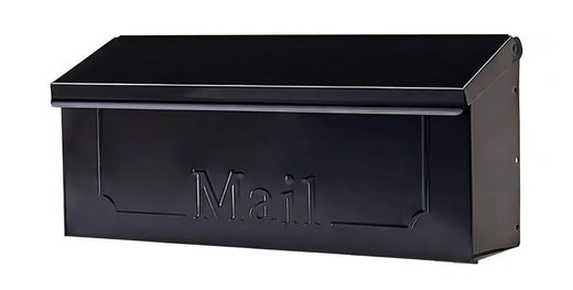 Wall-Mount Mailbox, Galvanized Steel, Small Size, Black Finish