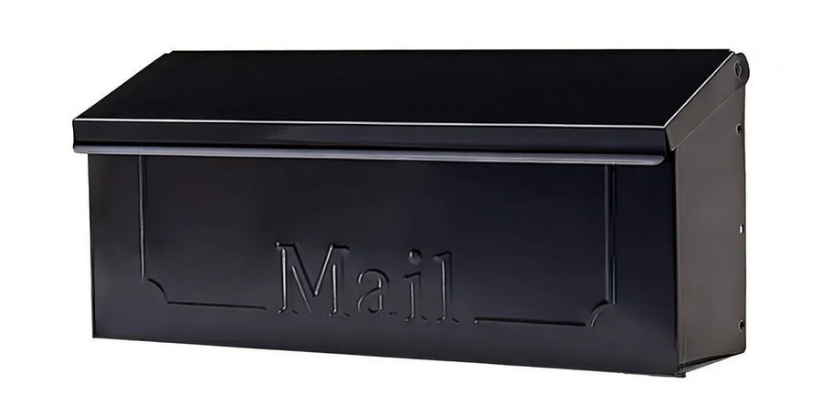 Wall-Mount Mailbox, Galvanized Steel, Small Size, Black Finish
