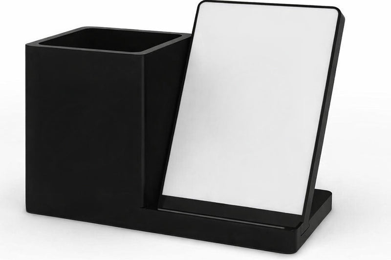 Wireless Phone Charger & Desktop Organizer, Fast Charging Stand with Storage Compartment, Black – 1 Pack