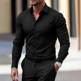 Men's Plus-Size Long-Sleeve Business Shirt