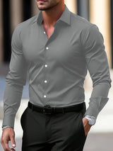 Men's Plus-Size Long-Sleeve Business Shirt