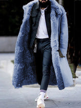 Men's Suede-Style Faux Fur Lined Coat