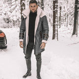 Men's Suede-Style Faux Fur Coat