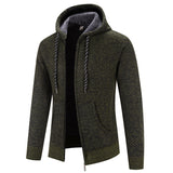 Men's Fleece-Lined Slim-Fit Hooded Cardigan