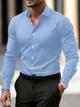 Men's Plus-Size Long-Sleeve Business Shirt