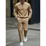 Men's Printed Half-Zip Casual Set