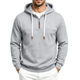 Men's Half-Zip Drawstring Hooded Sweatshirt