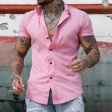 Men's Stretch Short-Sleeve Collared Shirt