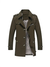 Men's Plus-Size Mid-Length Cotton Coat