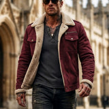 Men's Suede-Style Fleece-Lined Winter Jacket