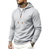 Men's Half-Zip Drawstring Hooded Sweatshirt