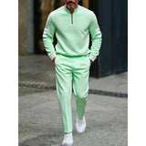 Men's Printed Half-Zip Casual Set