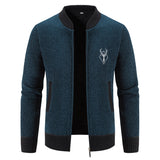Men's Chenille Fleece-Lined Bomber Cardigan