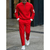 Men's Printed Half-Zip Casual Set