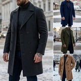 Men's Mid-Length Double-Breasted Winter Coat