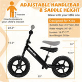Toddler Balance Bike with Adjustable Height – Black – product image 5