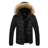 Men's Padded Jacket with Removable Collar