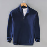 Men's Plus-Size Mock-Neck Zip-Up Sweater